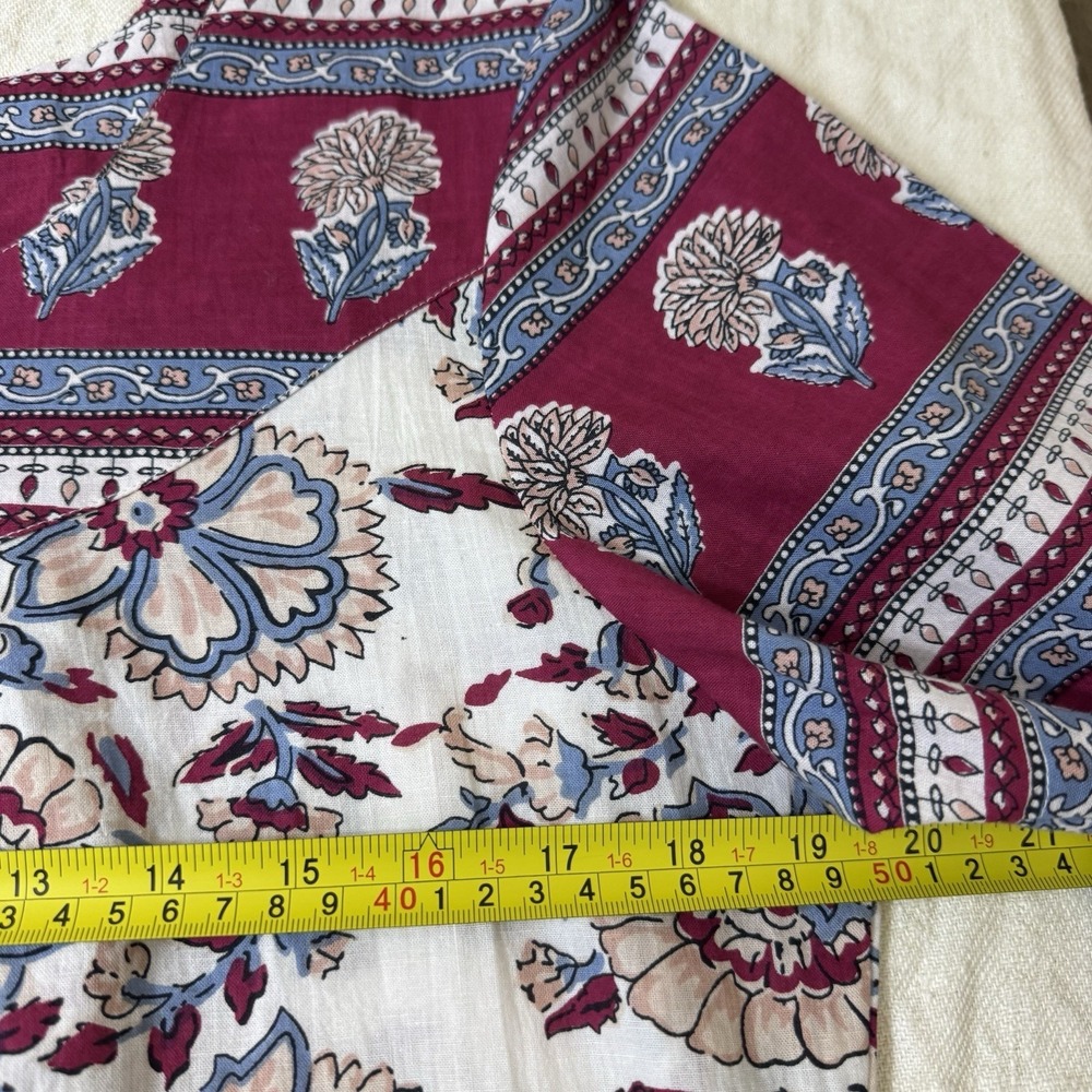 La Cera Bohemian Dress Womens M Floral Midi Pockets Boho Beach Vacation Summer - Picture 8 of 11